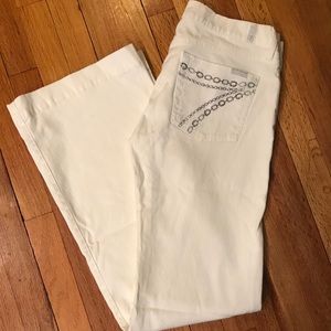 7 for All Mankind White Flare Jeans